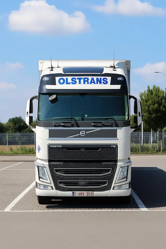 Olstrans truck parkeerplaats vooraanzicht